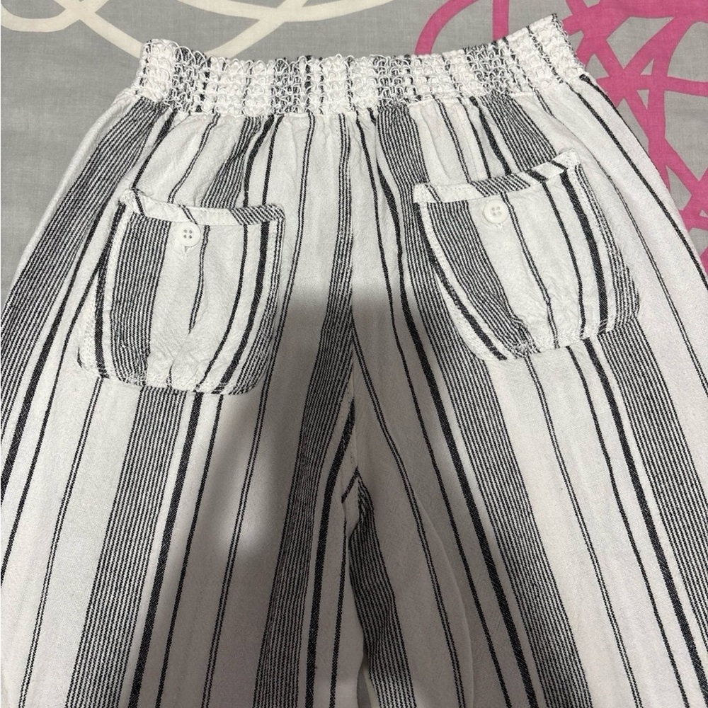 Cali 1850 White and Black Striped Pants With Beaded Strings - Picture 7 of 9